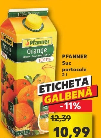 Kaufland Pfanner Suc portocale 2L Ofertă