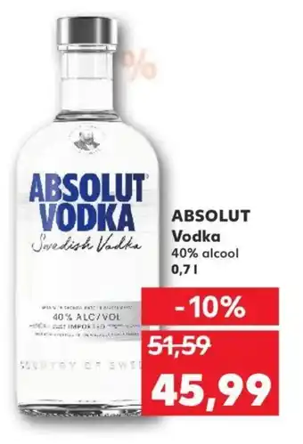 Kaufland Absolut Vodka 40% alcool 0,7 L Ofertă