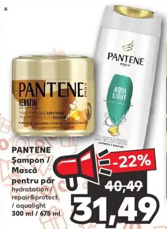 Kaufland Pantene Șampon / Mască pentru păr hydrotation / repair & protect / aqualight 300 ml / 675 ml Ofertă