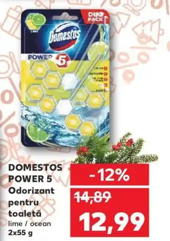 Kaufland Domestos Power 5 Odorizant pentru toaletă lime / ocean 2 x 55 g Ofertă