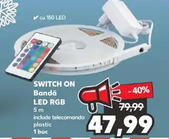 Kaufland Switch On Bandă LED RGB 5m include telecomanda plastic 1 buc Ofertă