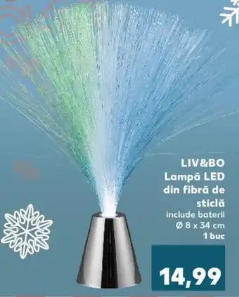 Kaufland Liv&Bo Lampă LED din fibră de sticlă include baterii 8 x 34 cm 1 buc Ofertă