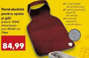 Kaufland Medisana Pernă electrică pentru spate și gât putere: 100 W dimensiune: cca. 40 x 60 cm 1 buc Ofertă