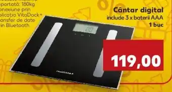 Kaufland Cântar digital include 3 x baterii AAA 1 buc Ofertă