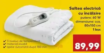 Kaufland Saltea electrică cu încălzire putere: 60W dimensiune: cca. 80 x 150 cm 1 buc Ofertă