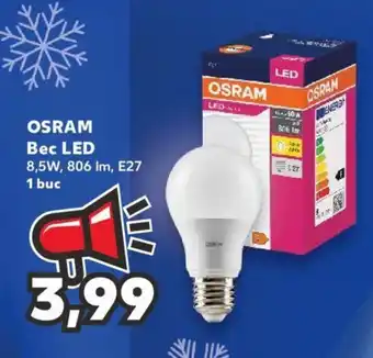 Kaufland Osram Bec LED 8,5 W, 806 lm , E27 1 buc Ofertă