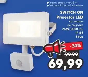 Switch On Proiector LED cu senzor de mișcare 24W, 2000 lm , IP54 1 buc