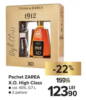 Carrefour Zarea X.O. Pachet High Class vol. 40% 0.7L 2 pahare Ofertă