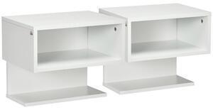 Favi Homcom set 2 rafturi de perete de depozitare pentru camera de zi, dormitor, alb | aosom ro Ofertă