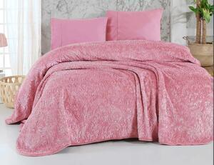 Favi Patura sarar pufoasa cu imprimeu - roz , 220 x 240 cm Ofertă