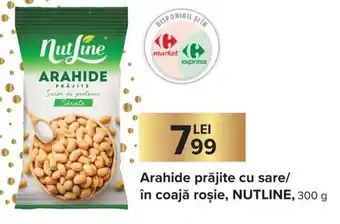 Nutline Arahide prăjite cu sare / în coajă roșie 300 g