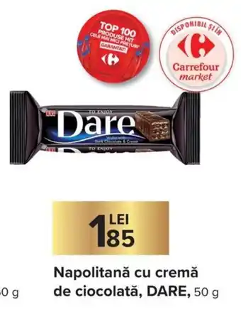 Carrefour Market Dare Napolitană cu cremă de ciocolată 50 g Ofertă