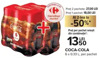 Carrefour Market Coca-Cola 6 x 0.33 L, per pachet Ofertă