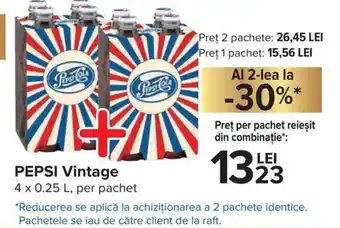 Carrefour Market Pepsi Vintage 4 x 0,25 L per pachet Ofertă