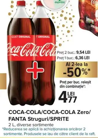 Carrefour Market Coca-Cola / Coca-Cola Zero / Fanta Struguri / Sprite 2L diverse sortimente Ofertă
