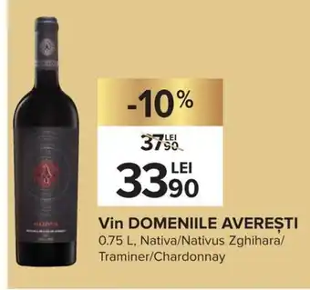 Domenille Averești 0.75 L Nativa / Nativus Zghihara / Traminer / Chardonnay