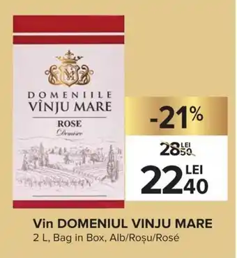 Carrefour Market Domeniul Vinju mare Vin 2L, Bag in Box, Alb / Roșu / Rose Ofertă
