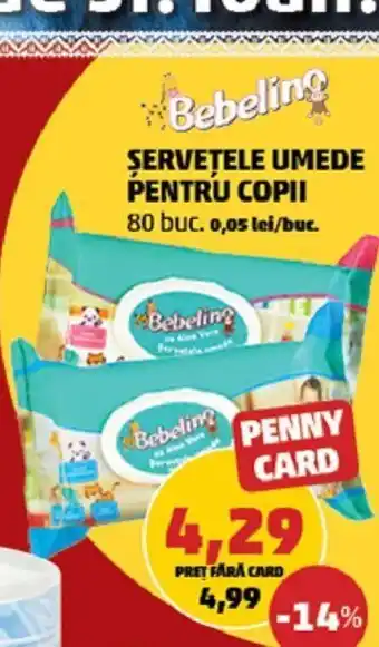 Bebelino șervețele umede pentru copii 80buc.