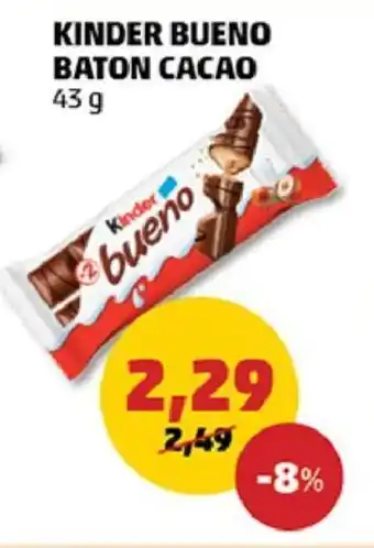 Penny Kinder bueno baton cacao 43g Ofertă