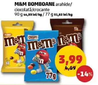 Penny M&M bomboane arahide / ciocolată / crocante 90g / 77g Ofertă