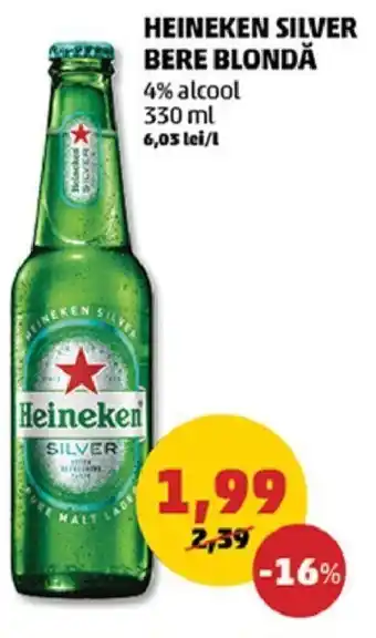 Penny Heineken silver bere blondă 4% alcool 330ml Ofertă