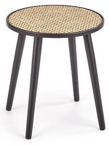 Masuta de cafea jakarta negru/ratan natural, 39x44 cm