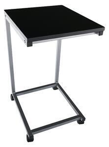 Masă portabilă, negru/metal argint, manny