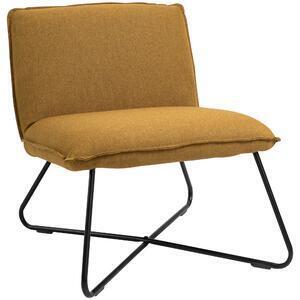 Favi Homcom fotoliu mic modern scaun capitonat stil nordic, structura de metal si sezut mare, galben, 63 x 75 x 70cm Ofertă