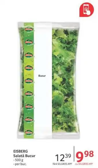 Selgros Eisberg salată bucur 500g / per buc. Ofertă