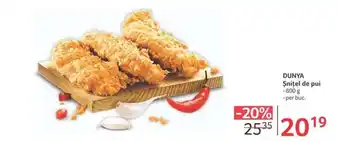 Selgros Dunya șnițel de pui 800g Ofertă