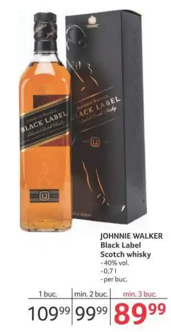 Selgros Johnnie walker black label scotch whisky 0.7l per buc. Ofertă