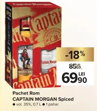 Captain morgan pachet rom spiced vol. 35% 0.7l 1 pahar