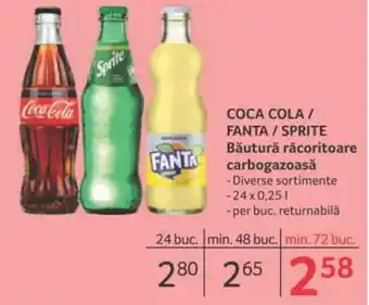 Selgros Coca cola / fanta / sprite băutură răcoritoare carbogazoasă 24 x 0,25l / per buc. Ofertă