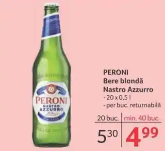 Selgros Peroni bere blondă nastro azzurro 20 x 0,5l / per buc. Ofertă