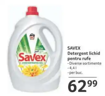 Selgros Savex detergent lichid pentru rufe 4,4l / per buc. Ofertă
