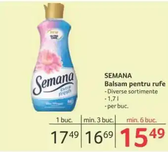 Selgros Semana balsam pentru rufe 1,7l / per buc. Ofertă