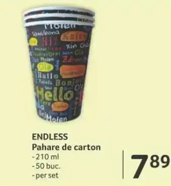 Selgros Endless pahare de carton 210ml 50 buc. / per set Ofertă