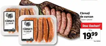 Lidl Cârnați de curcan clasici / picanți 750g Ofertă