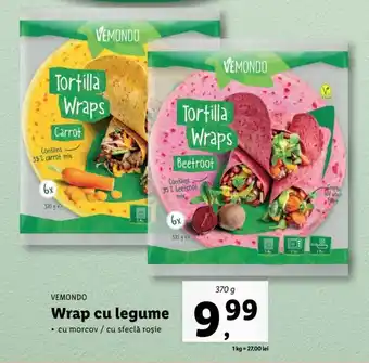 Lidl Vemondo wrap cu legume cu morcov / cu sfeclă roșie 370g Ofertă