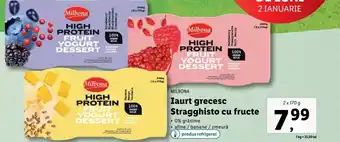 Lidl Milbona iaurt grecesc stragghisto cu fructe 0% grăsime afine / banane / zmeură 2 x 170g Ofertă