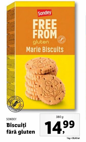 Lidl Sondey biscuiți fără gluten 380g Ofertă