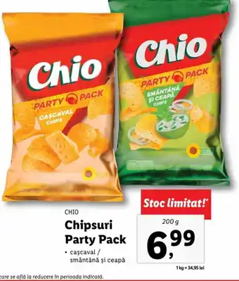 Lidl Chio chipsuri party pack cașscaval / smâtână și ceapă 200g Ofertă