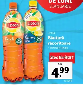 Lidl Lipton băutură răcoritoare piersică / lămâie 1.5l Ofertă