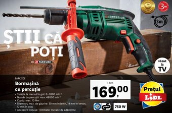 Lidl Parkside bormașină cu percuție 750w 1 buc. Ofertă
