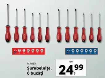 Lidl Parkside șurubelnițe 6 bucăți 1 set Ofertă