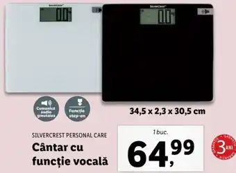 Lidl Silvercrest personal care cântar cu funcție vocală 34.5x2.3x30.5cm 1 buc. Ofertă