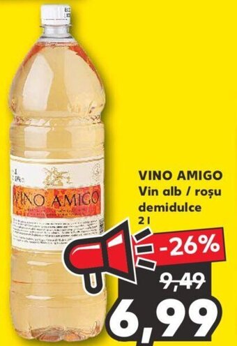 Kaufland vino amigo vin alb / roșu demidulce 2l Ofertă