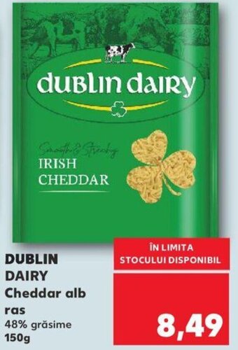 Kaufland Dublin dairy cheddar alb ras 150g Ofertă