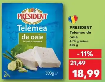 Kaufland President telemea de oaie 350g Ofertă