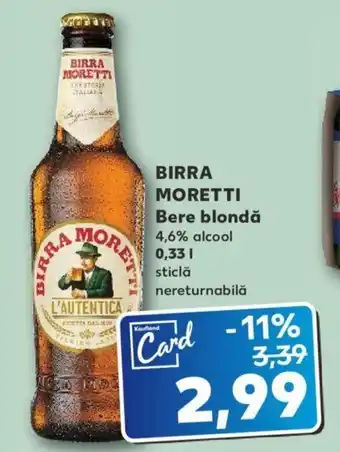 Birra moretti bere blondă 0,33l 4,6%